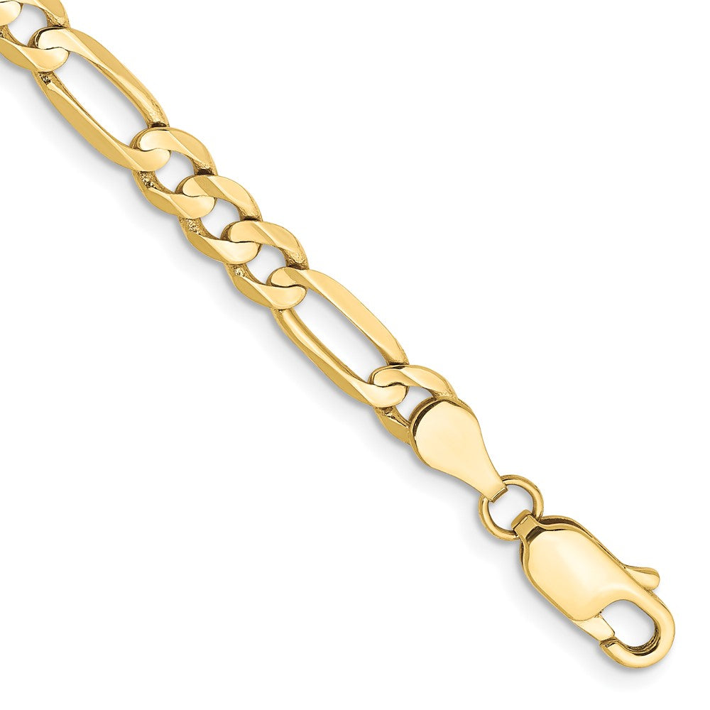 10k Yellow Gold 4.5 mm Concave Open Figaro Bracelet (4.1 grams)