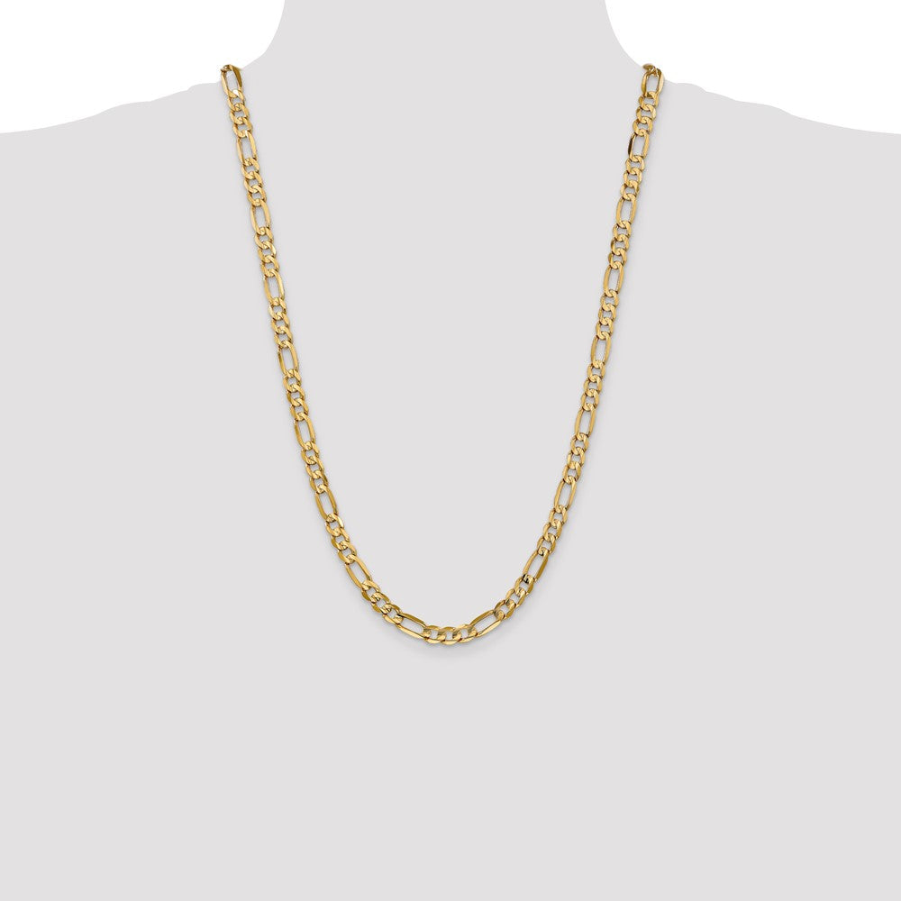 10k Yellow Gold 6 mm Concave Open Figaro Chain (16.12 grams)