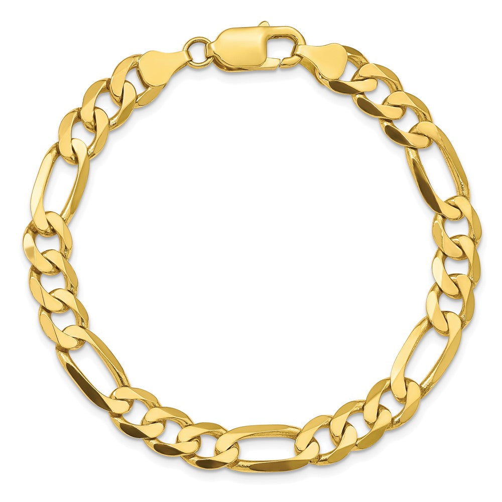 10k Yellow Gold 7.5 mm Concave Open Figaro Chain (13.89 grams)