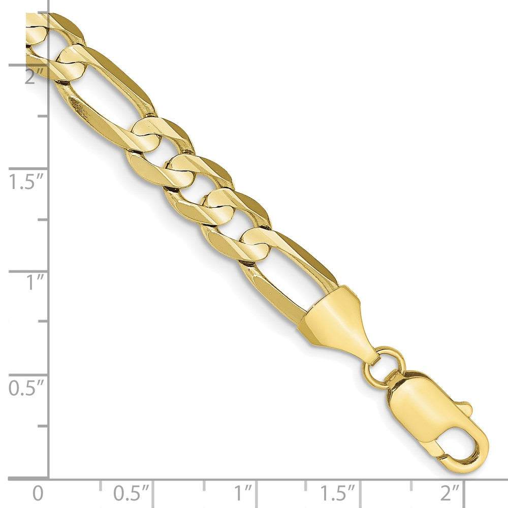 10k Yellow Gold 7.5 mm Concave Open Figaro Chain (13.89 grams)