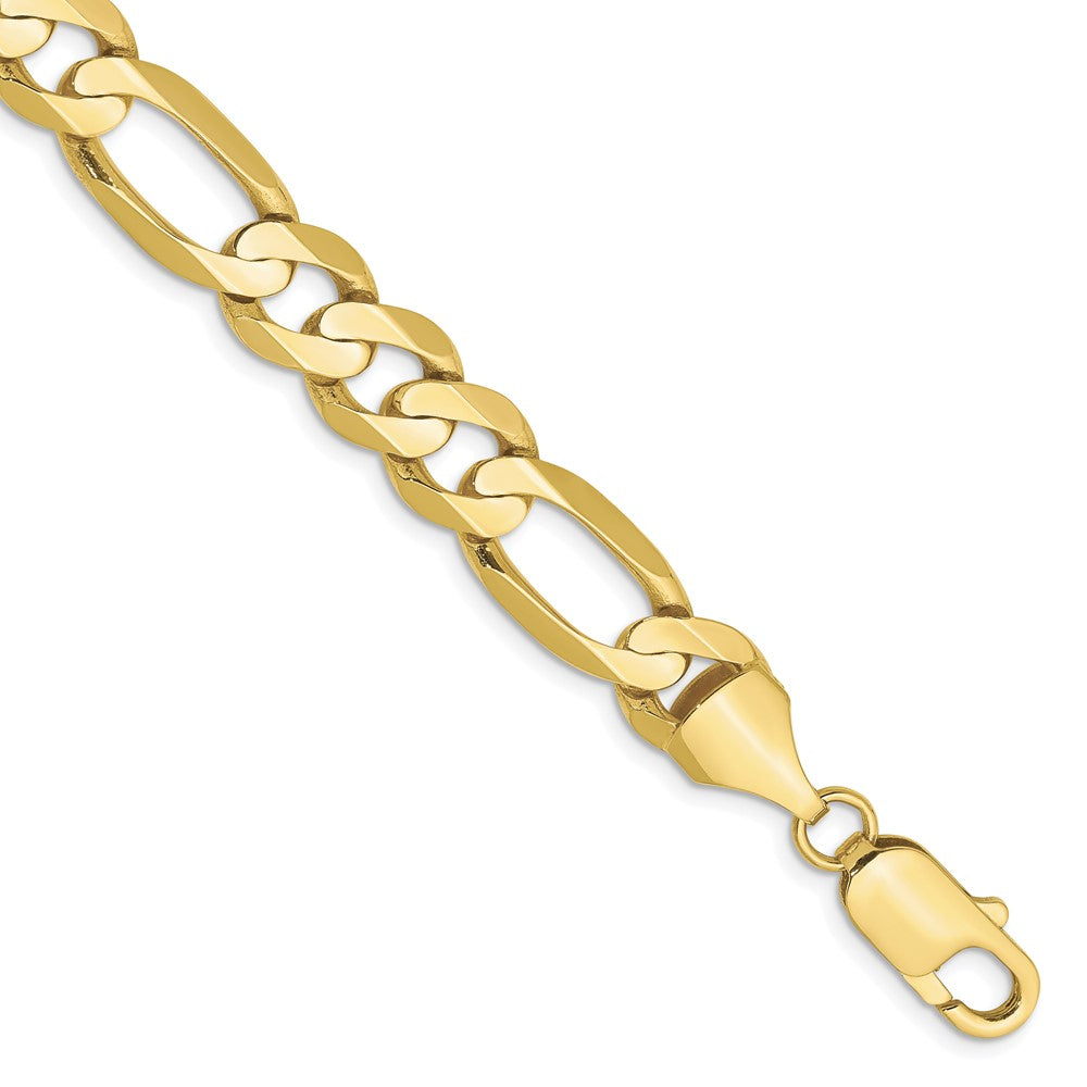 10k Yellow Gold 8.75 mm Concave Open Figaro Bracelet (14.72 grams)