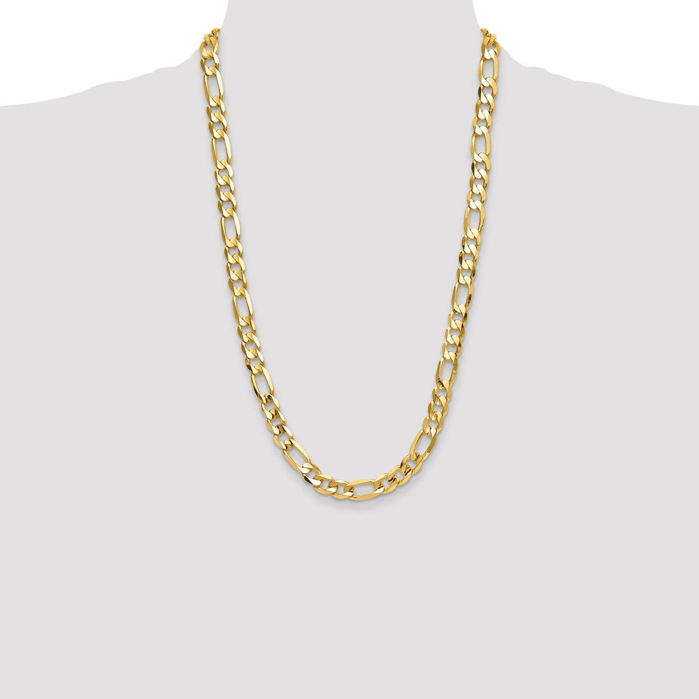 10k Yellow Gold 10 mm Concave Open Figaro Chain (64.15 grams)