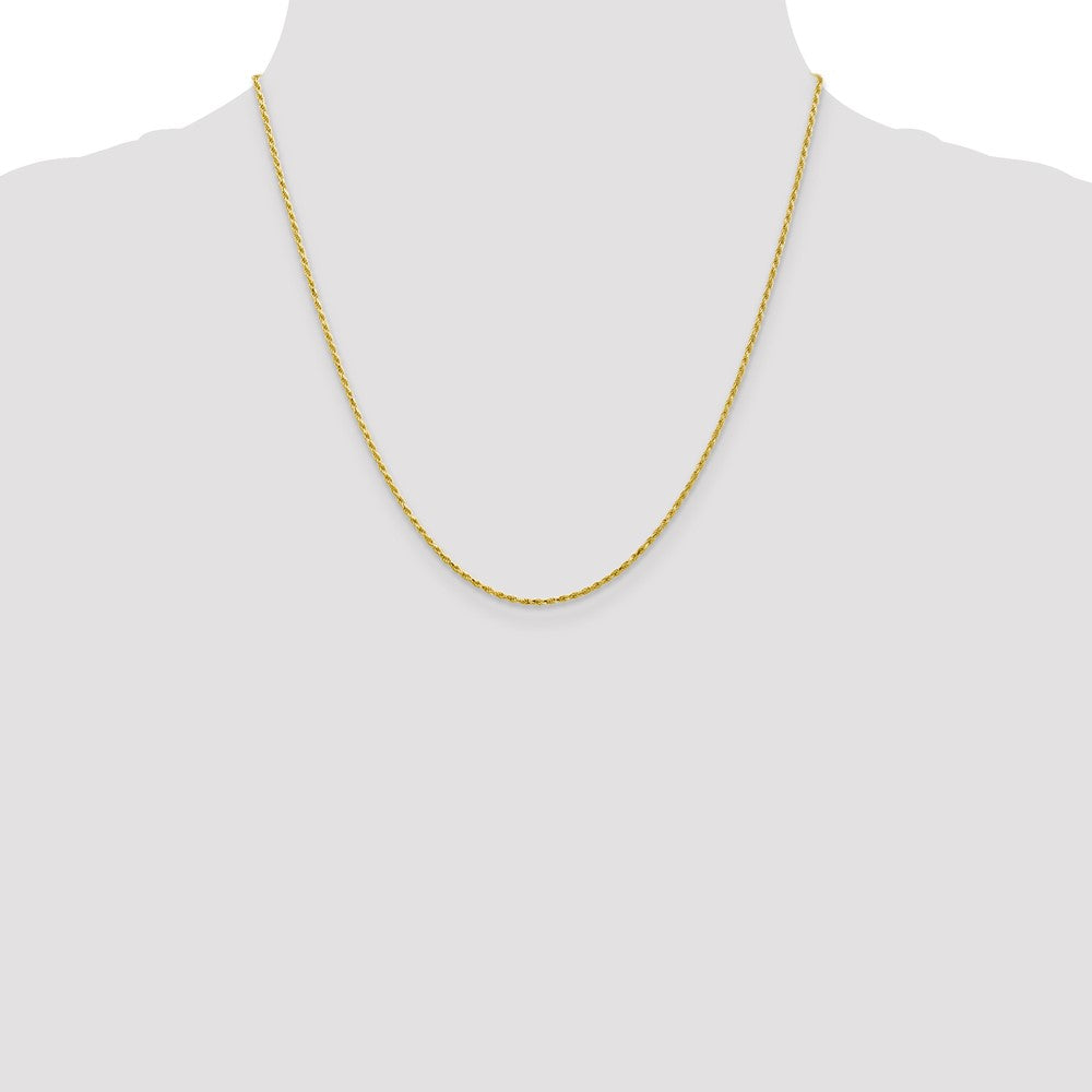 10k Yellow Gold 1.3 mm D/C Machine Made Rope Chain (2.8 grams)