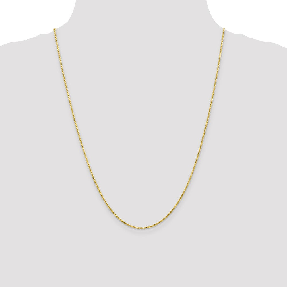 10k Yellow Gold 1.3 mm D/C Machine Made Rope Chain (2.8 grams)