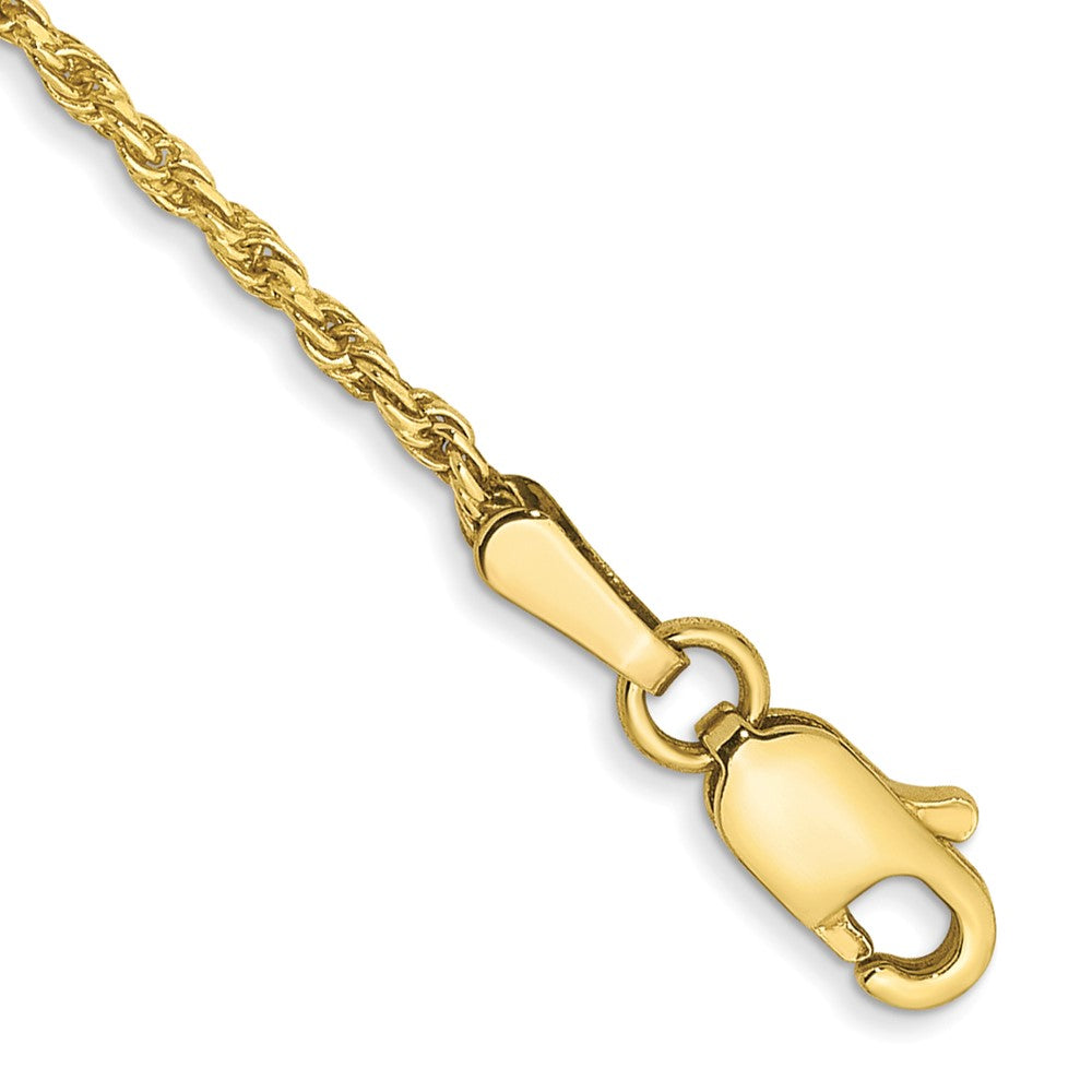 10k Yellow Gold 1.3 mm D/C Machine Made Rope Bracelet (1.45 grams)