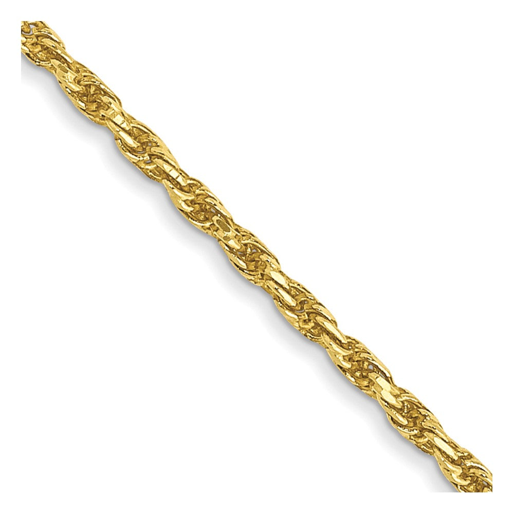 10k Yellow Gold 1.3 mm D/C Machine Made Rope Chain