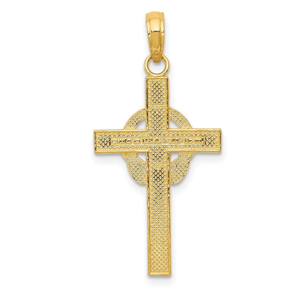 10k Yellow Gold 15 mm Polished Claddagh Cross Pendant (1.04 grams)