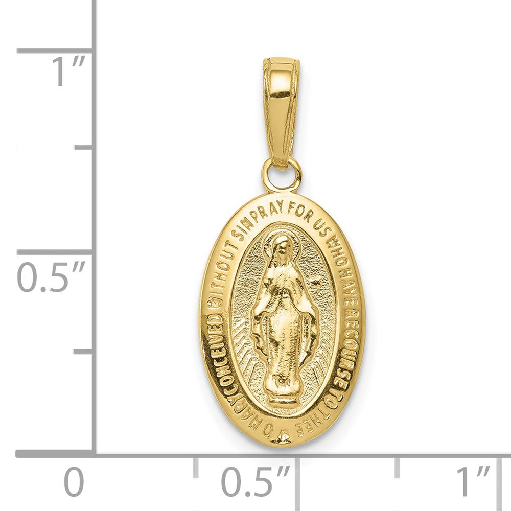 10k Yellow Gold 11 mm Miraculous Medal Pendant (1.31 grams)