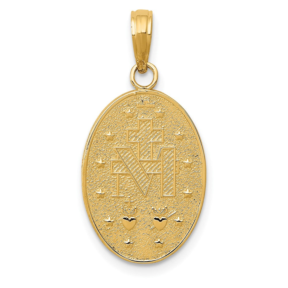 10k Yellow Gold 14 mm Miraculous Medal Pendant (1.72 grams)