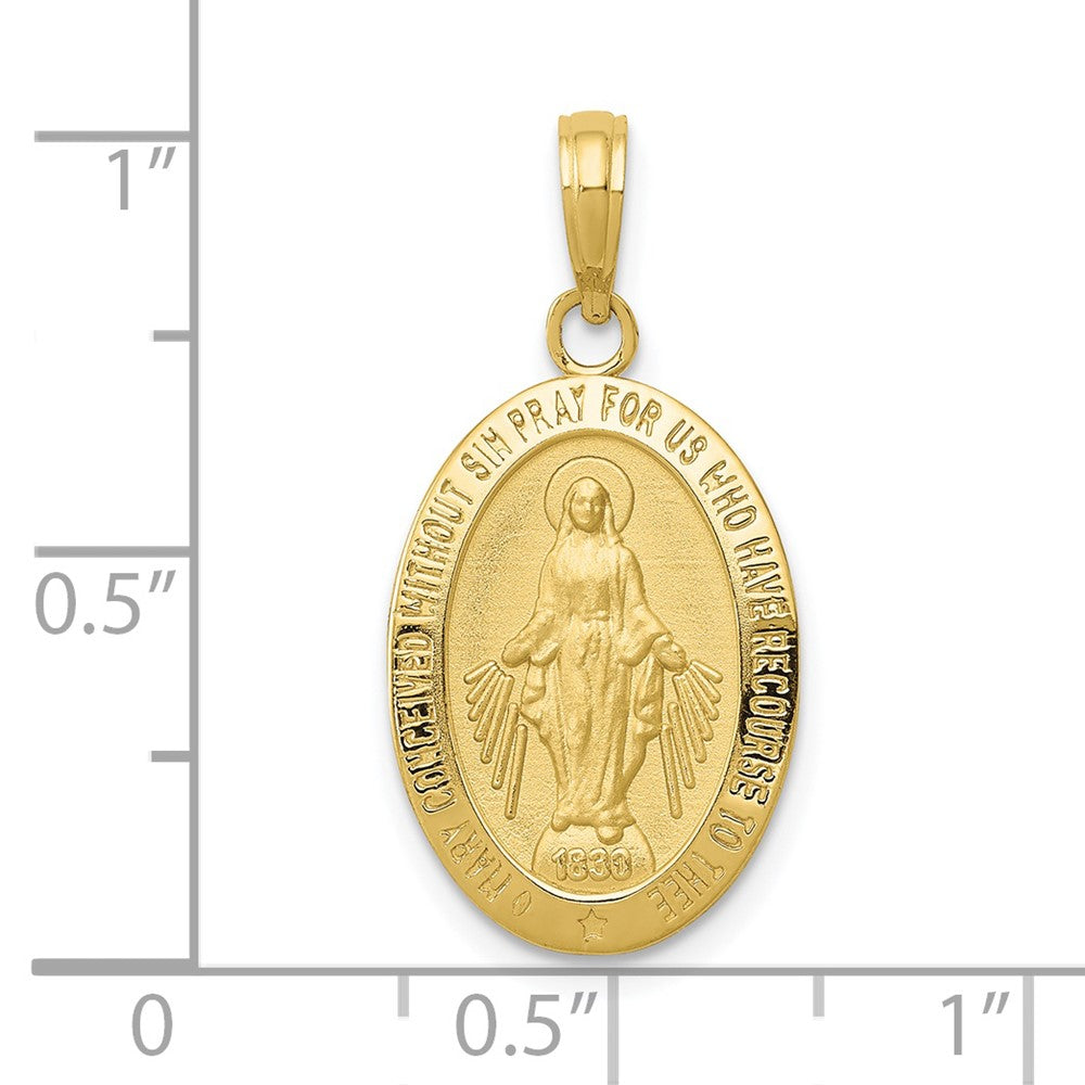 10k Yellow Gold 14 mm Miraculous Medal Pendant (1.72 grams)