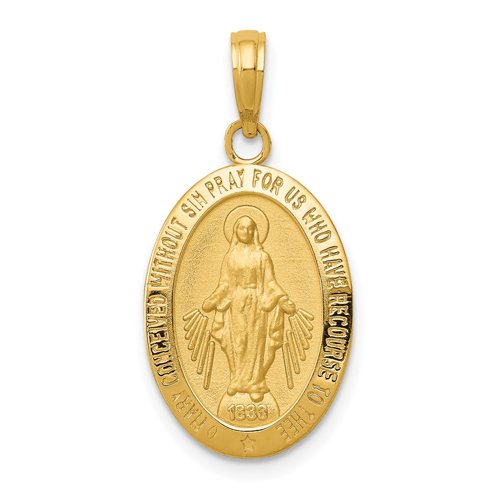 10k Yellow Gold 14 mm Miraculous Medal Pendant (1.72 grams)