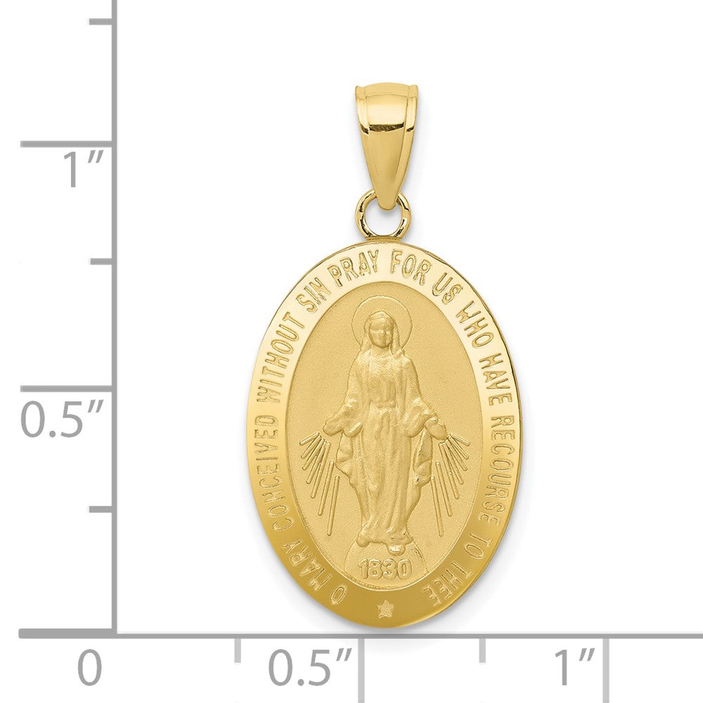 10k Yellow Gold 15 mm Miraculous Medal Pendant (1.85 grams)