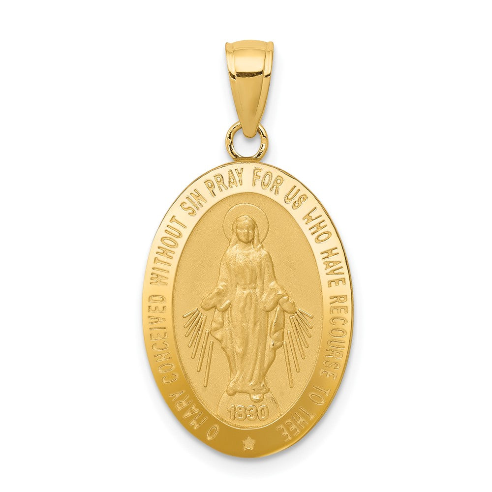 10k Yellow Gold 15 mm Miraculous Medal Pendant