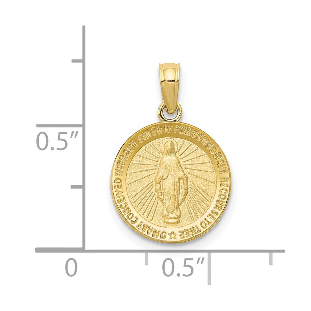 10k Yellow Gold 13 mm Miraculous Medal Pendant (0.98 grams)