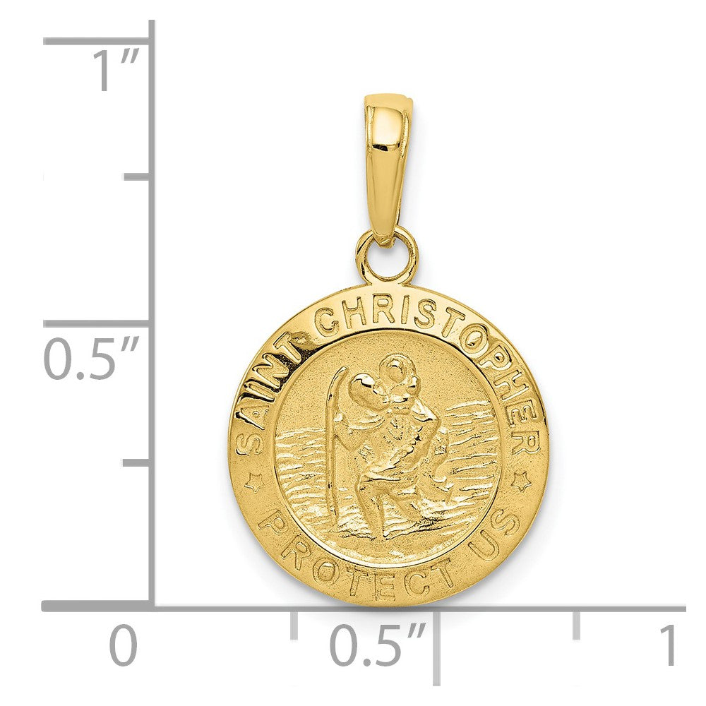 10k Yellow Gold 15 mm Saint Christopher Medal Charm (1.59 grams)