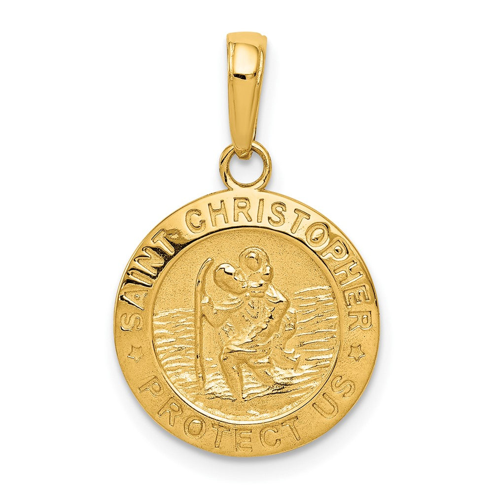 10k Yellow Gold 15 mm Saint Christopher Medal Charm (1.59 grams)