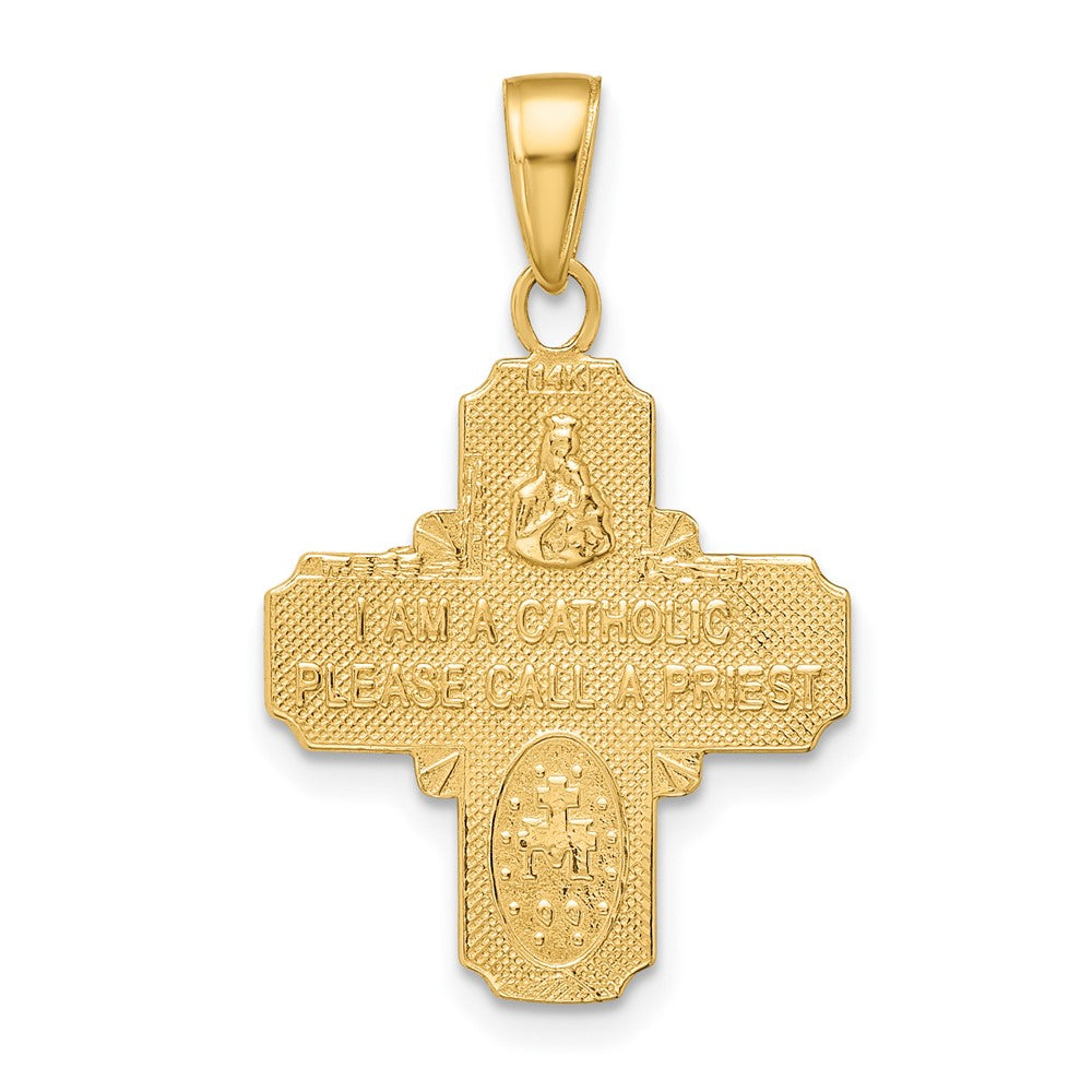 10k Yellow Gold 19 mm 4-Way Medal Pendant (1.37 grams)