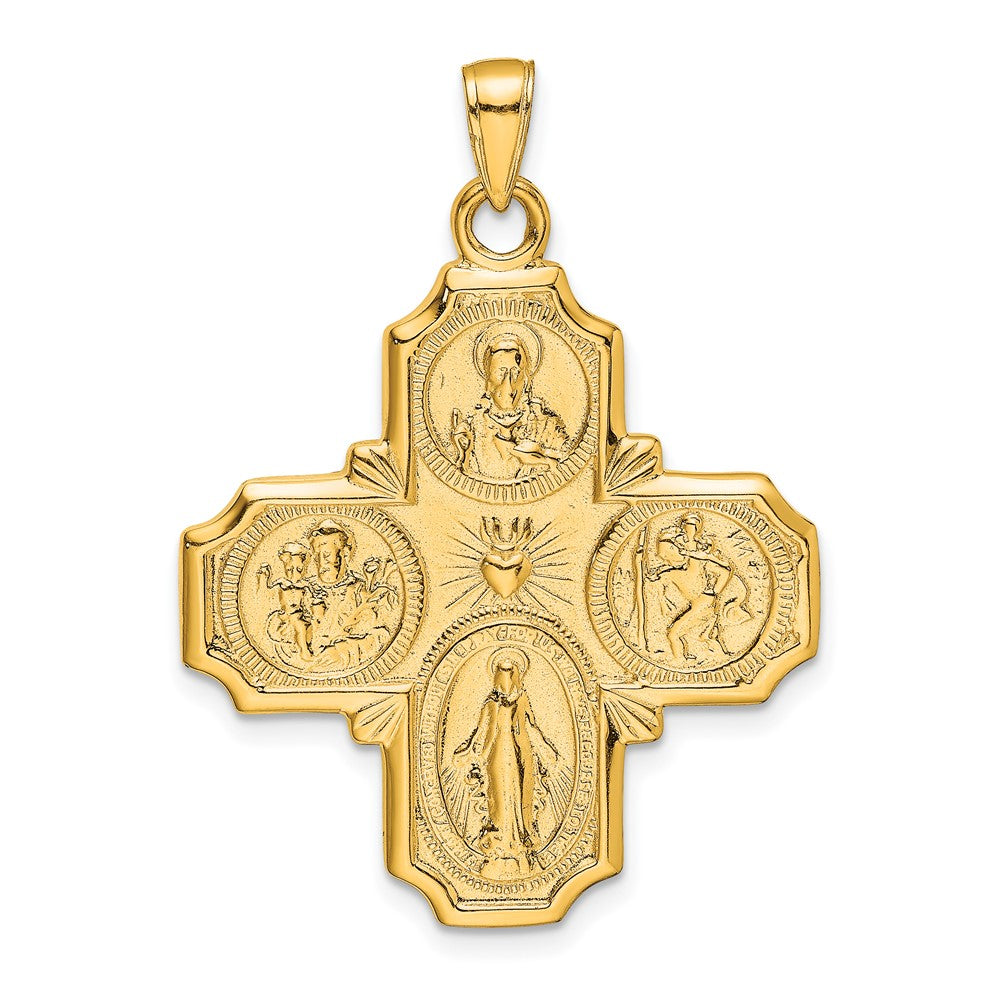 10k Yellow Gold 29 mm Four-Way Medal Pendant (6.84 grams)