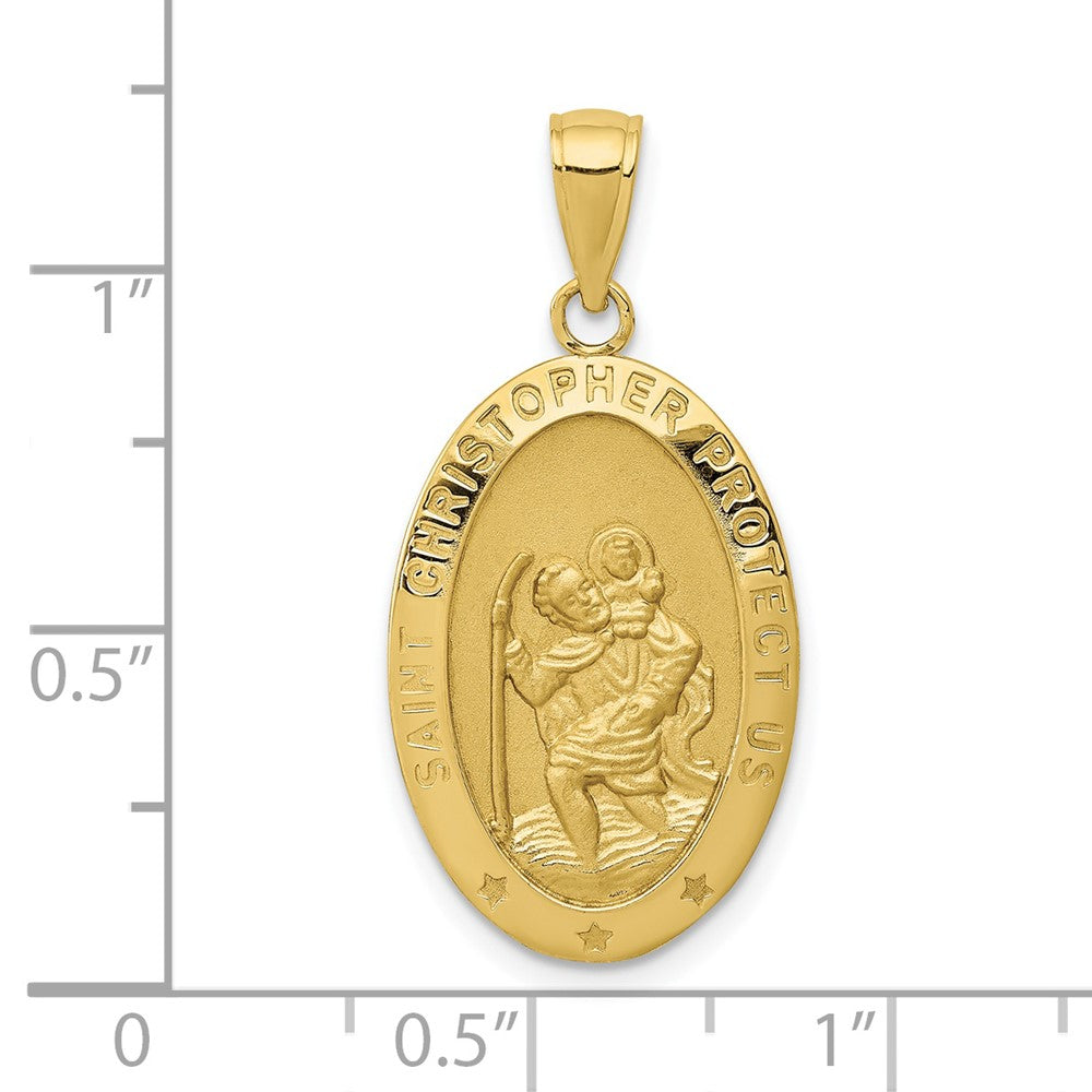 10k Yellow Gold 16 mm Saint Christopher Medal Pendant (2.4 grams)