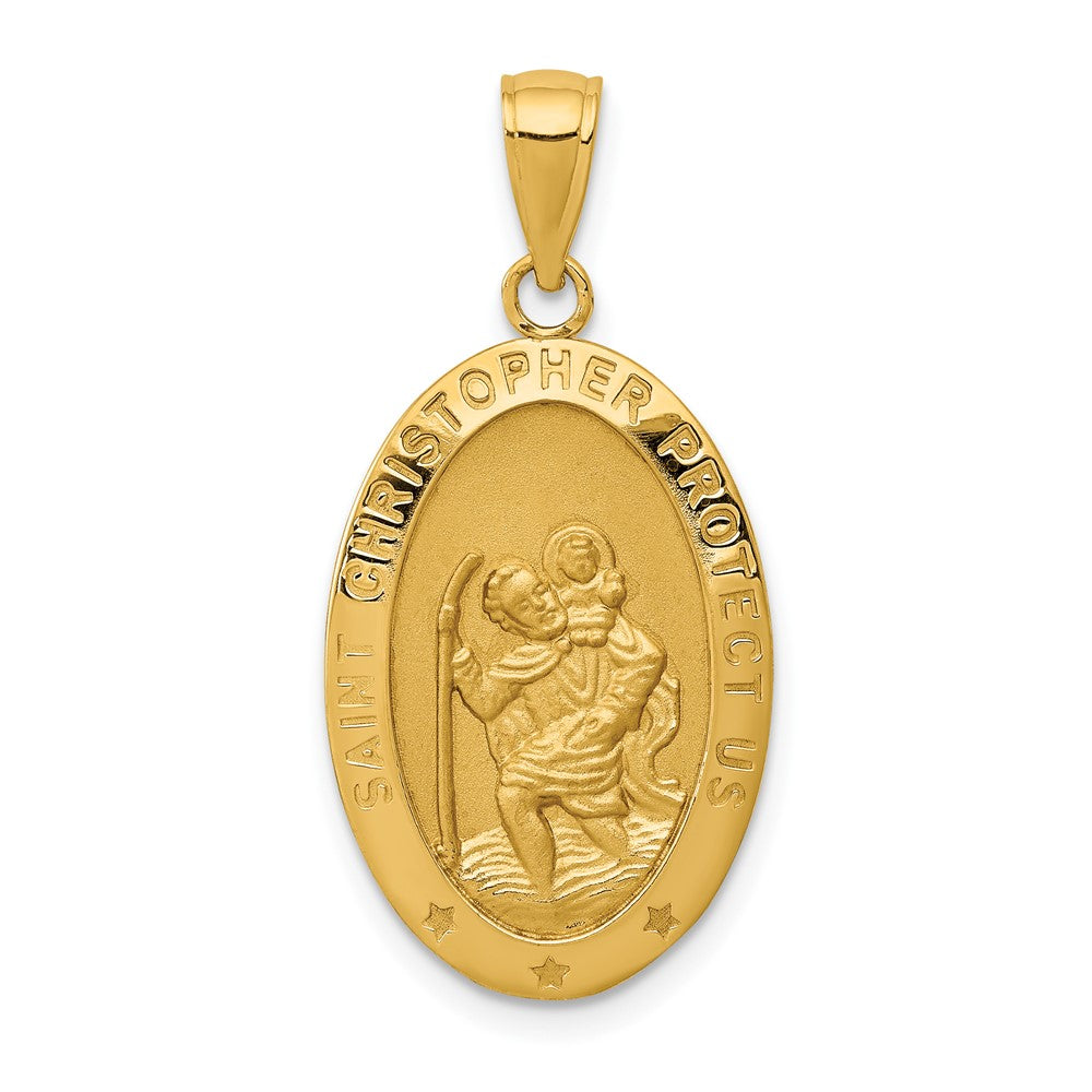 10k Yellow Gold 16 mm Saint Christopher Medal Pendant (2.4 grams)