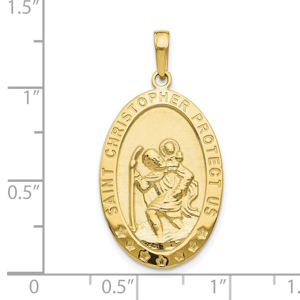 10k Yellow Gold 18 mm Saint Christopher Medal Pendant (2.67 grams)