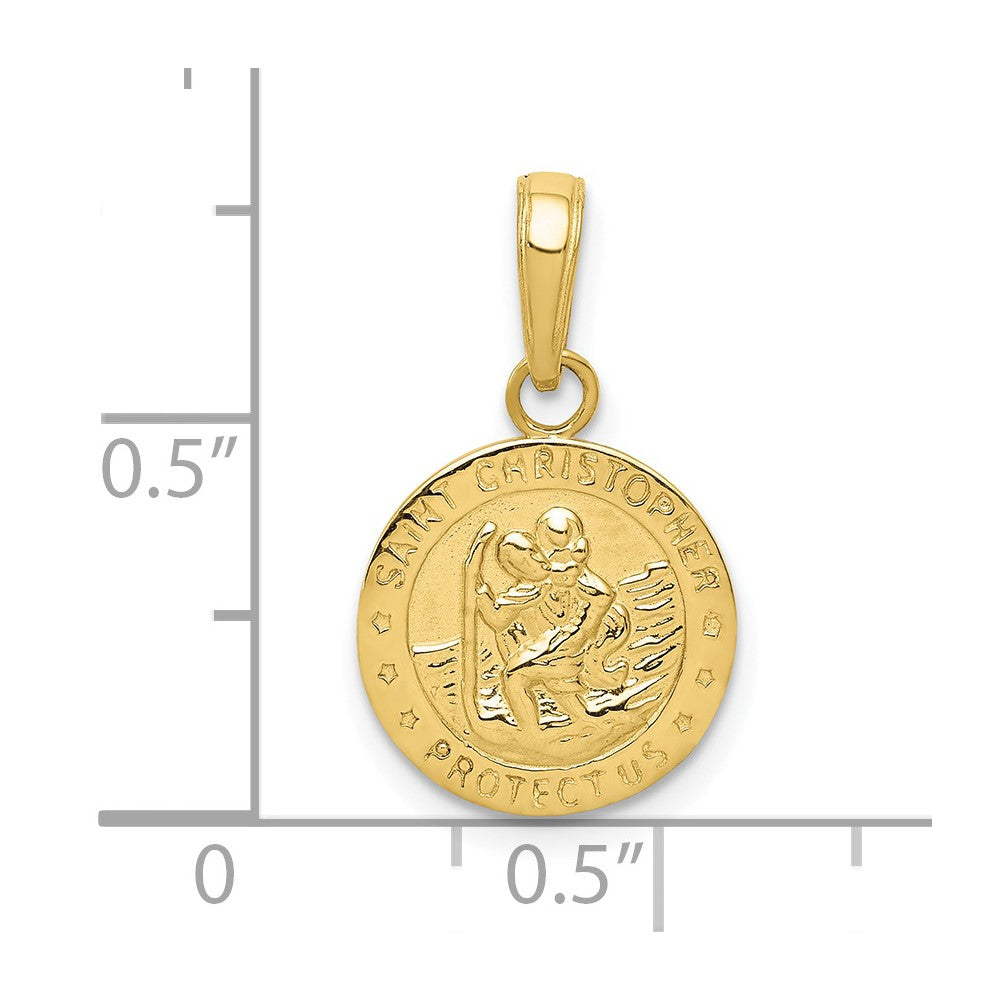 10k Yellow Gold 12 mm Saint Christopher Medal Charm (1.02 grams)