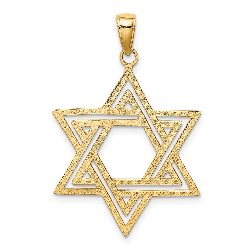 10k Yellow Gold 25 mm Solid Polished Star of David Charm (1.56 grams)