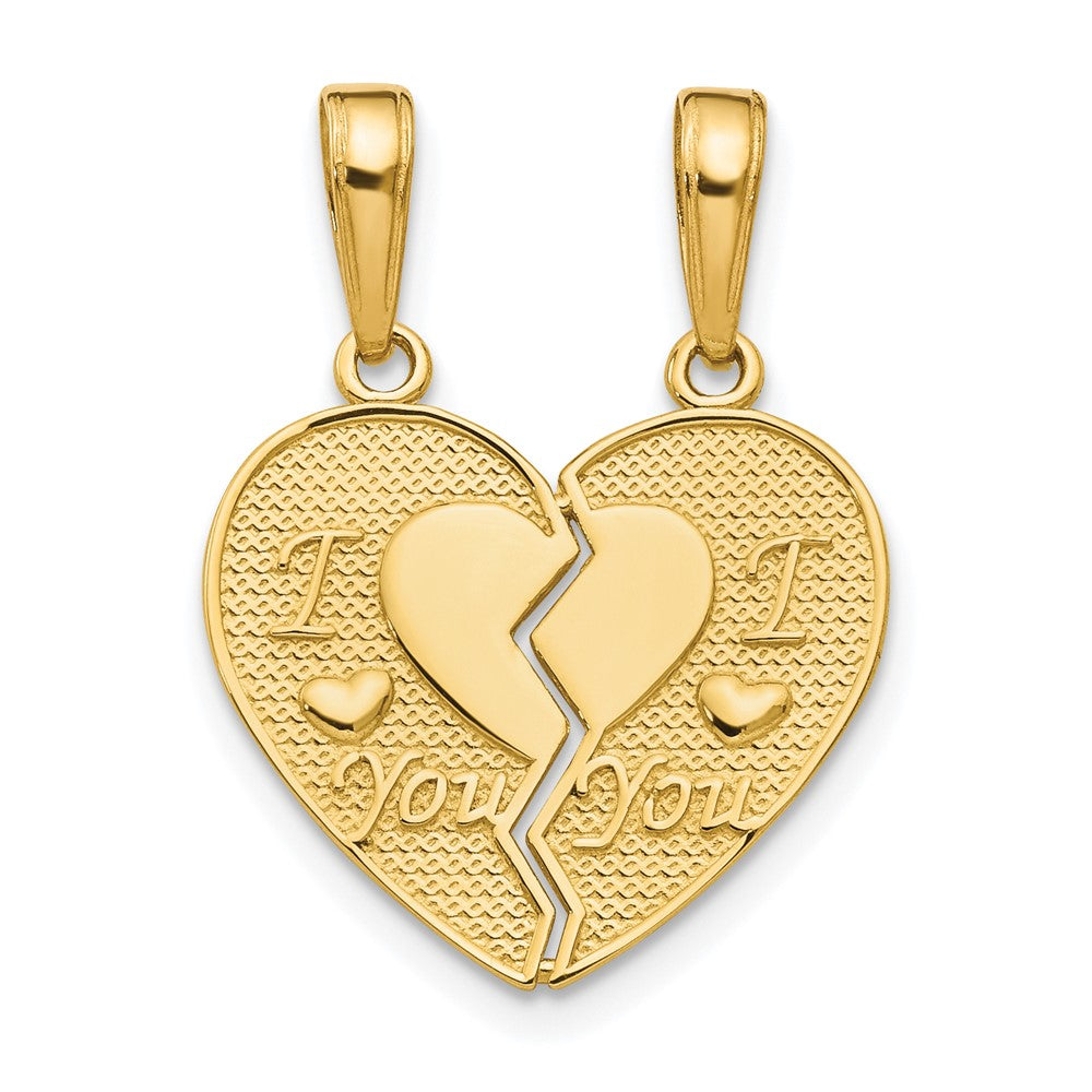 10k Yellow Gold 9 mm I LOVE YOU 2 Piece Break-A-Part Charm