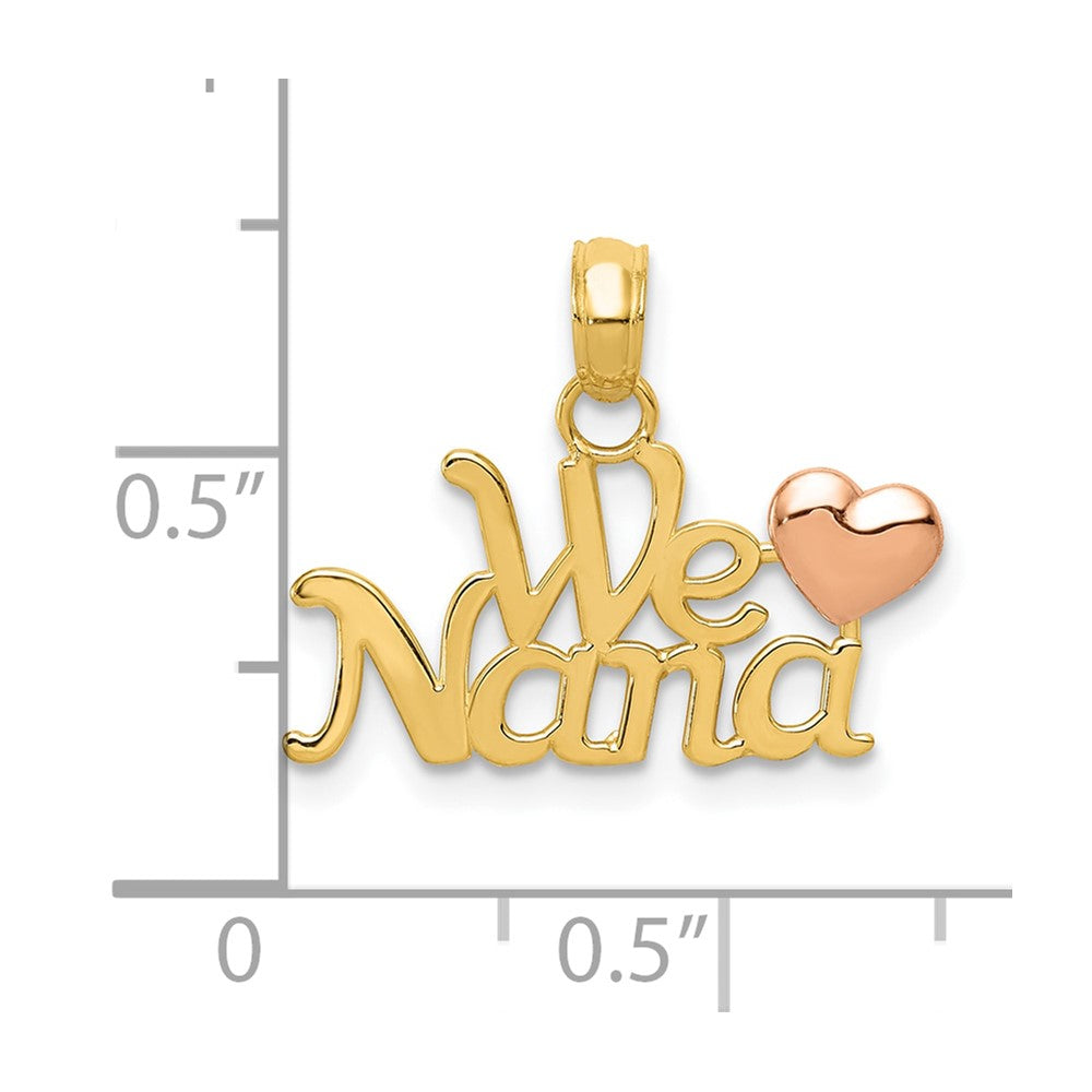 10k Two-tone 16 mm Two-Tone We Love Nana Charm (0.66 grams)