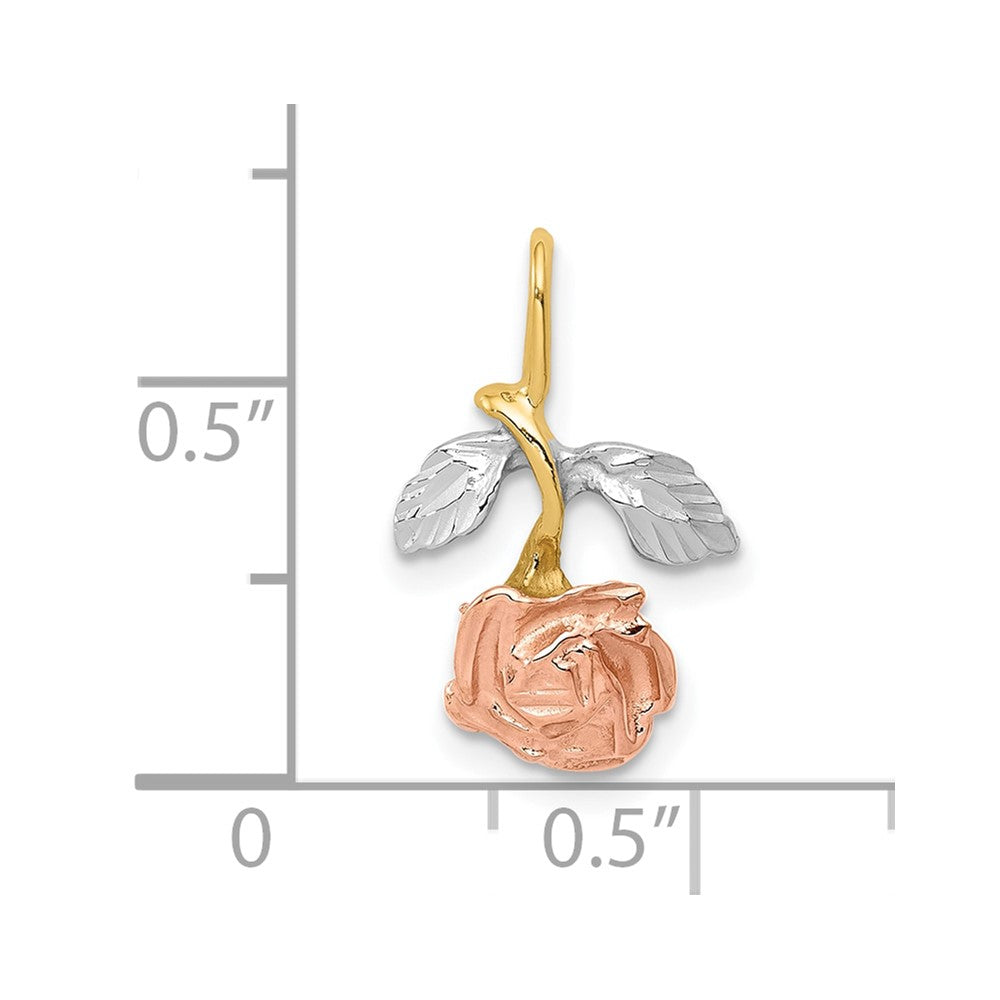 10k Yellow w/Rhodium 11 mm  Rose Chain Slide (0.66 grams)