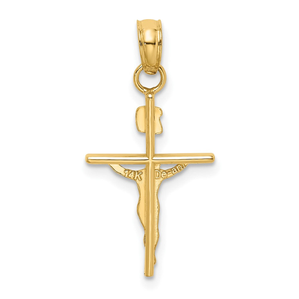 10k Two-tone 11.25 mm INRI Jesus Crucifix Pendant