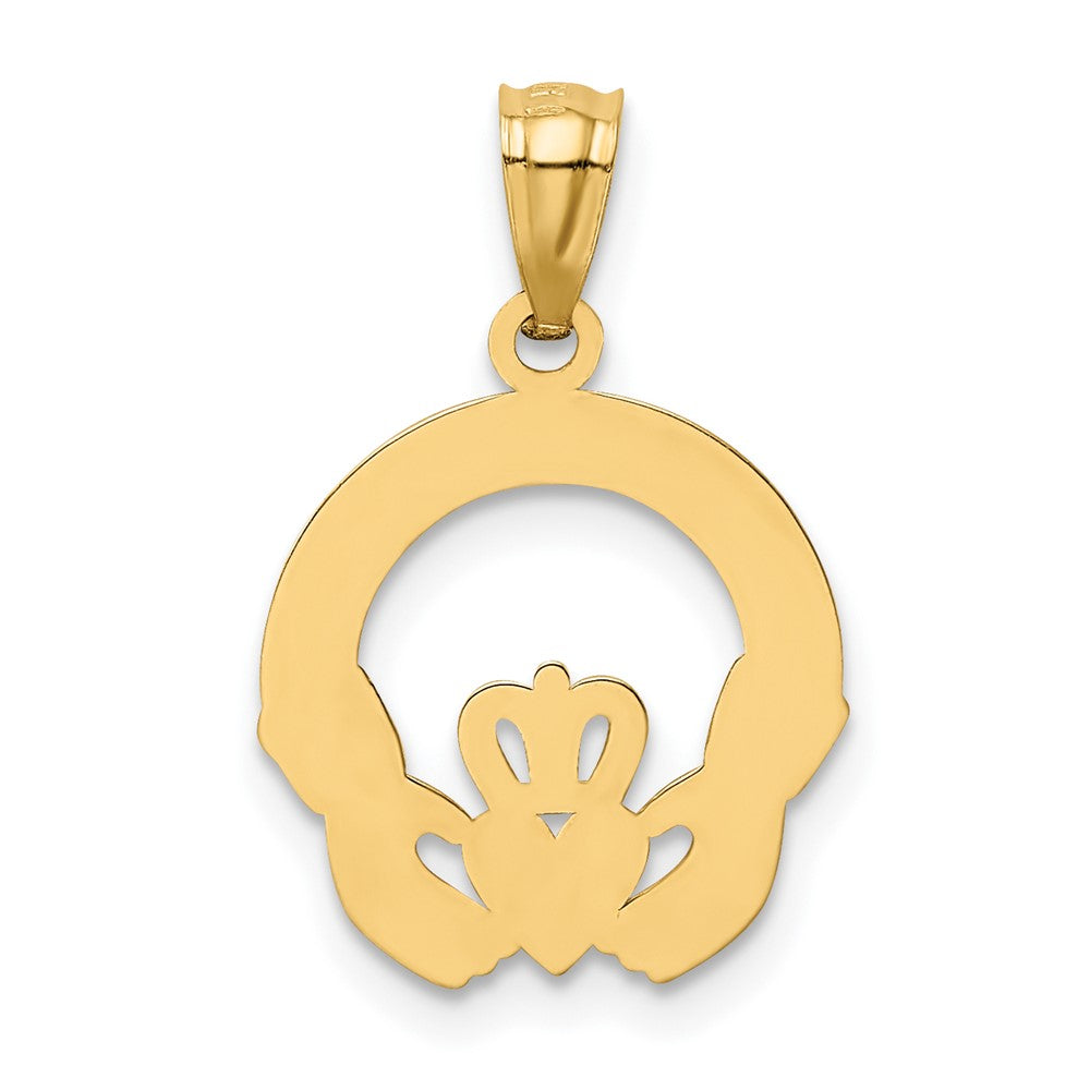 10k Yellow Gold 14 mm Claddagh Charm (0.8 grams)