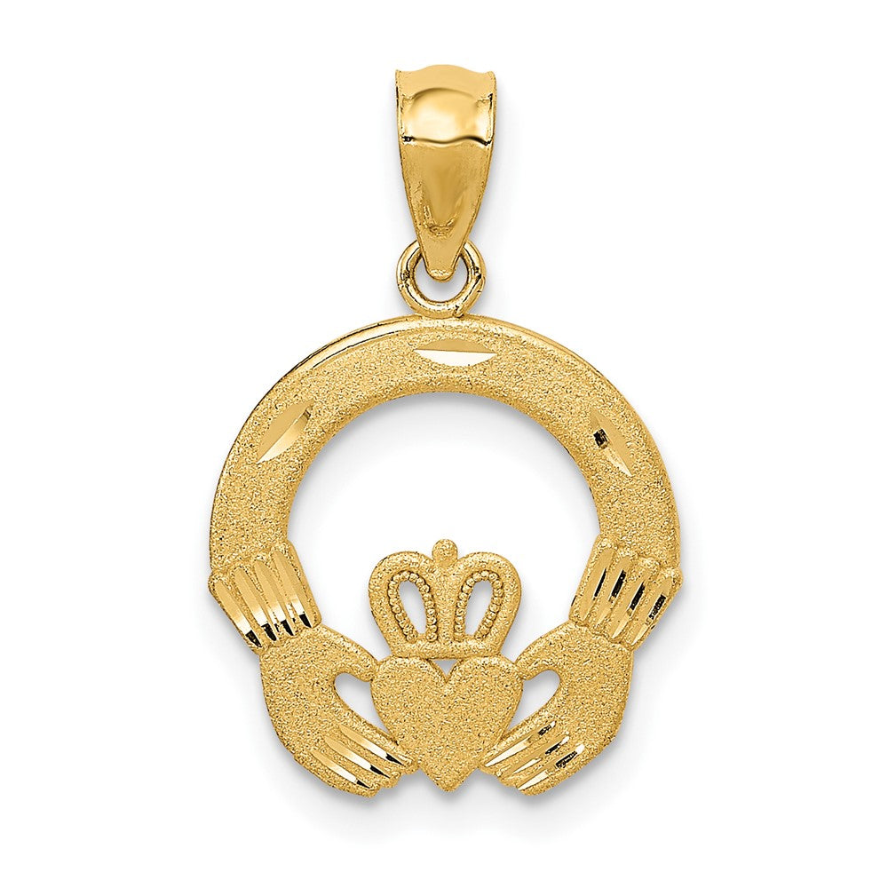 10k Yellow Gold 14 mm Claddagh Charm (0.8 grams)