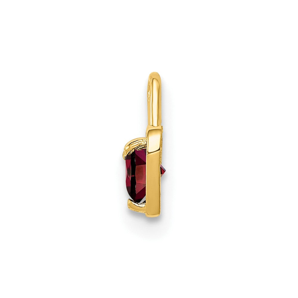 10ky January Synthetic Birthstone Heart Charm (0.19 grams)