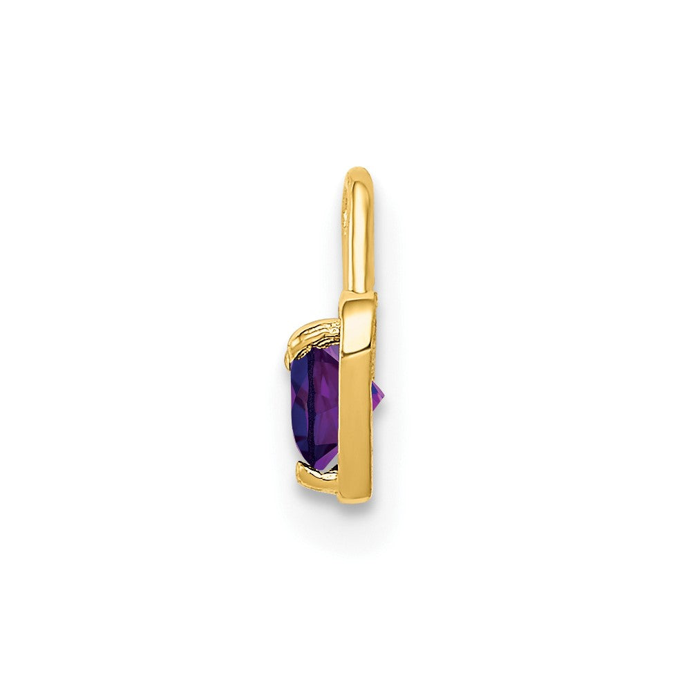 10ky February Synthetic Birthstone Heart Charm (0.19 grams)