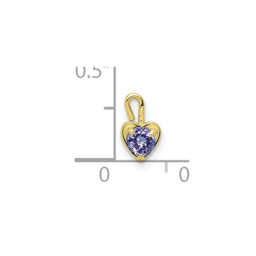 10ky June Synthetic Birthstone Heart Charm (0.19 grams)