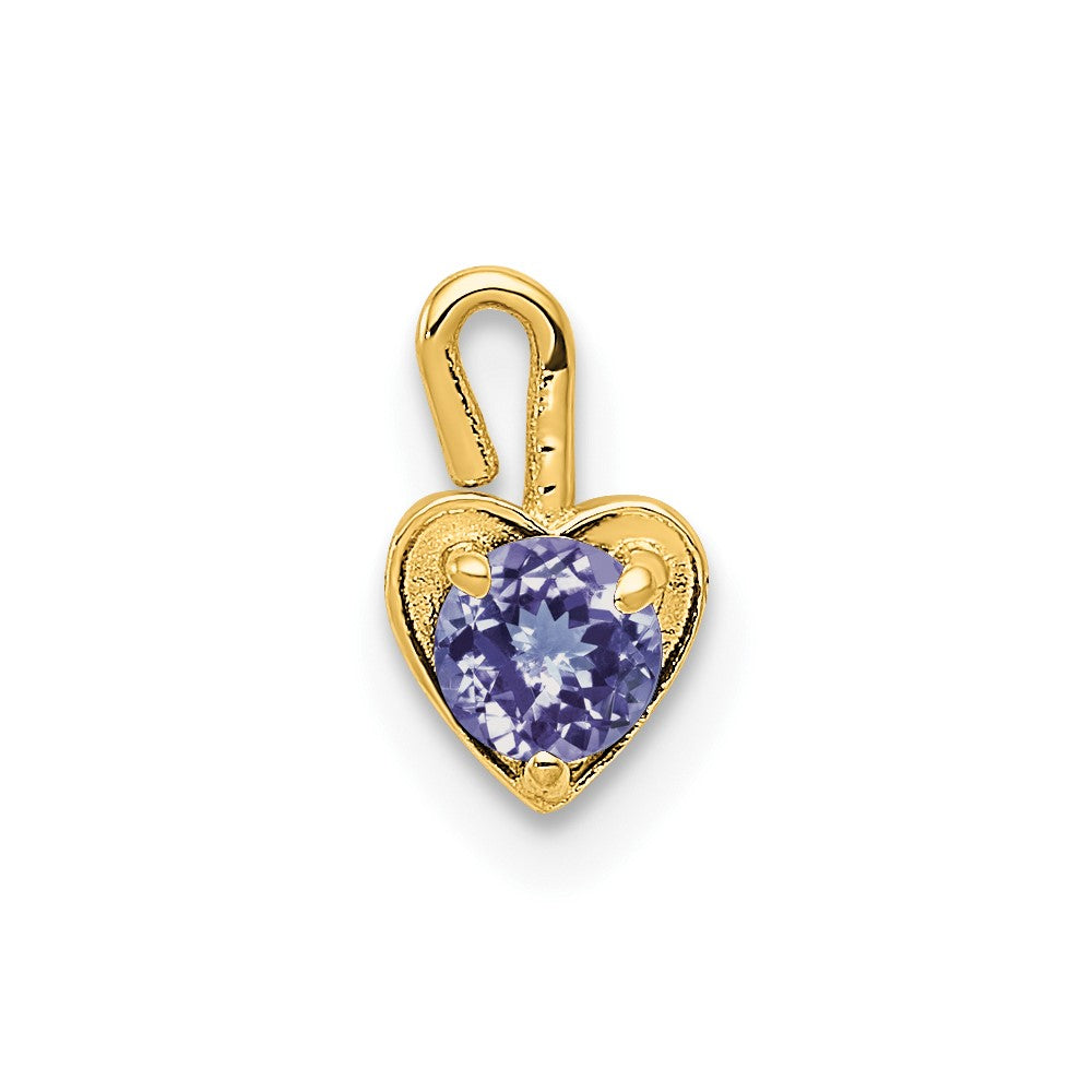 10ky June Synthetic Birthstone Heart Charm (0.19 grams)