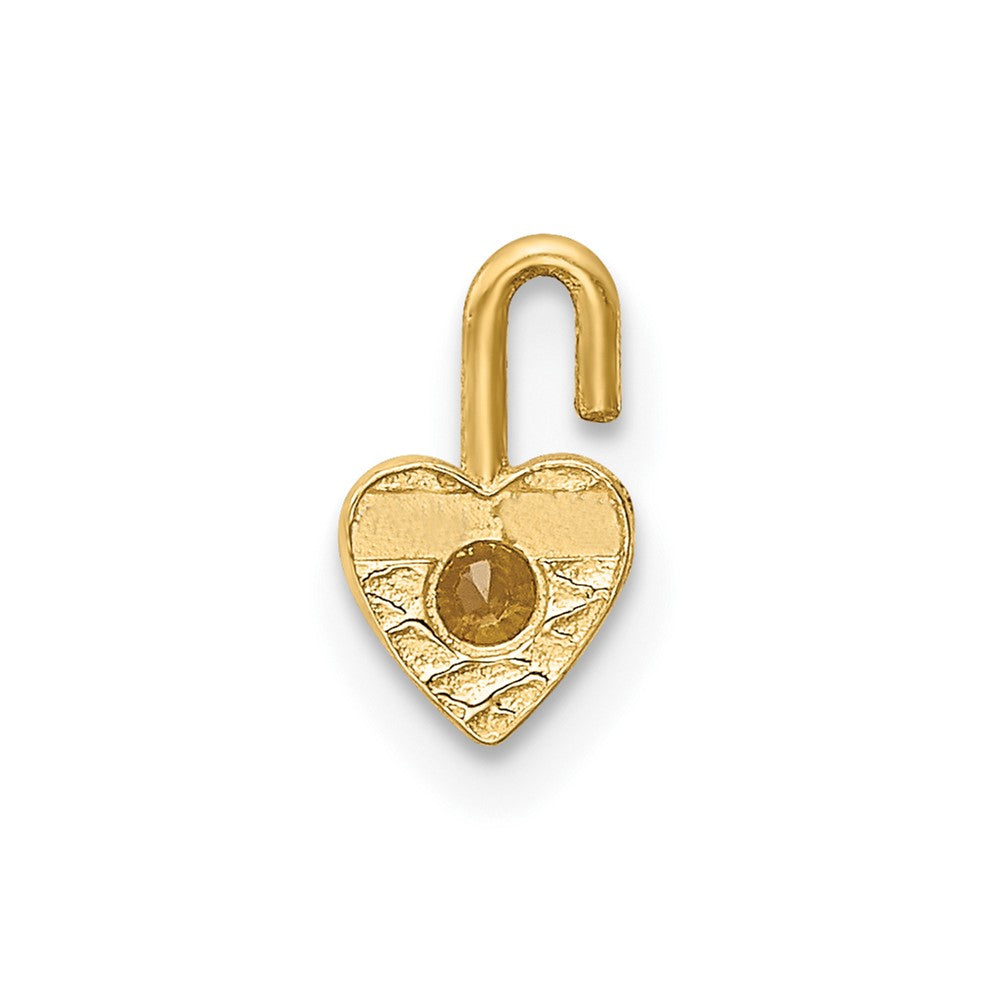 10ky November Synthetic Birthstone Heart Charm (0.19 grams)