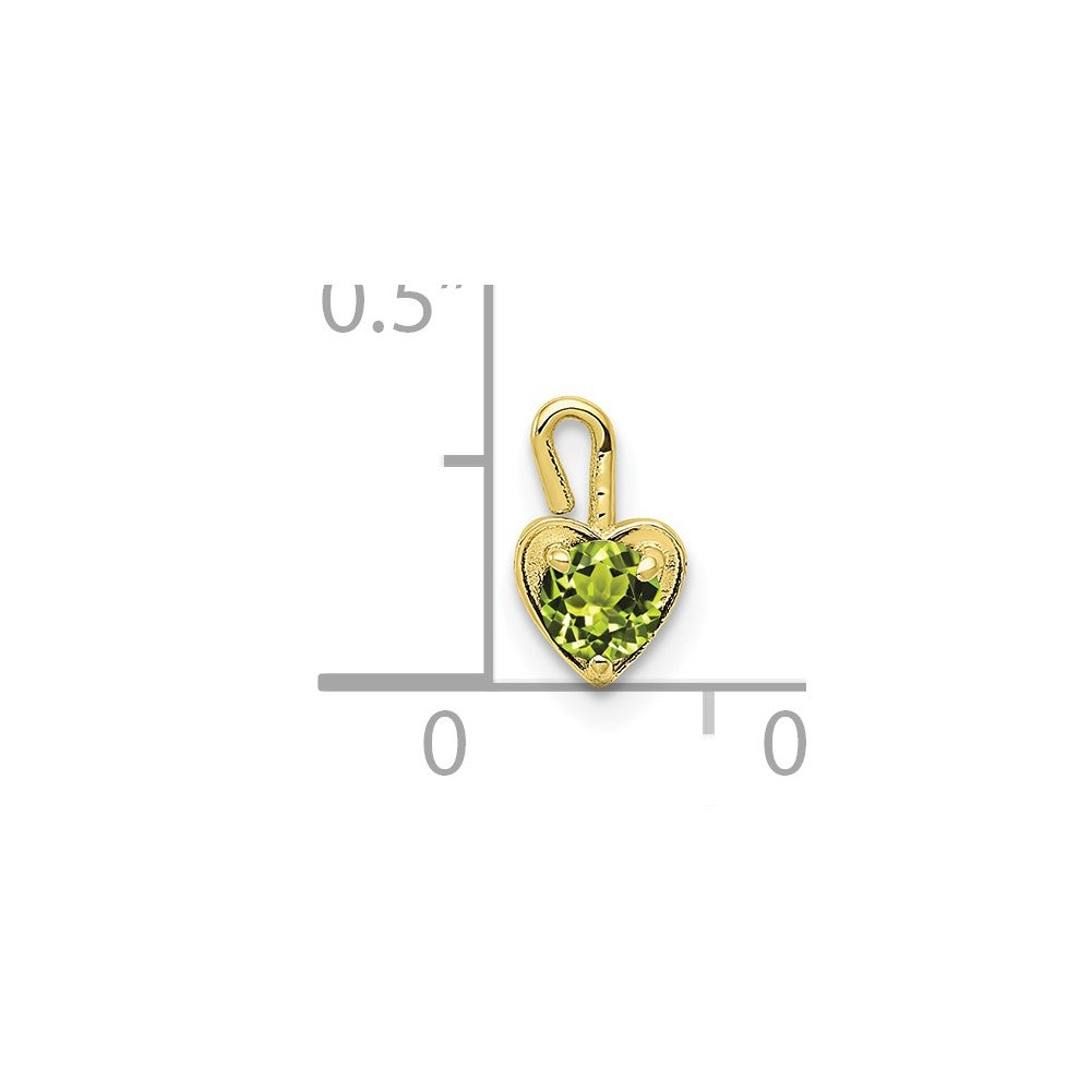 10ky August Synthetic Birthstone Heart Charm (0.19 grams)