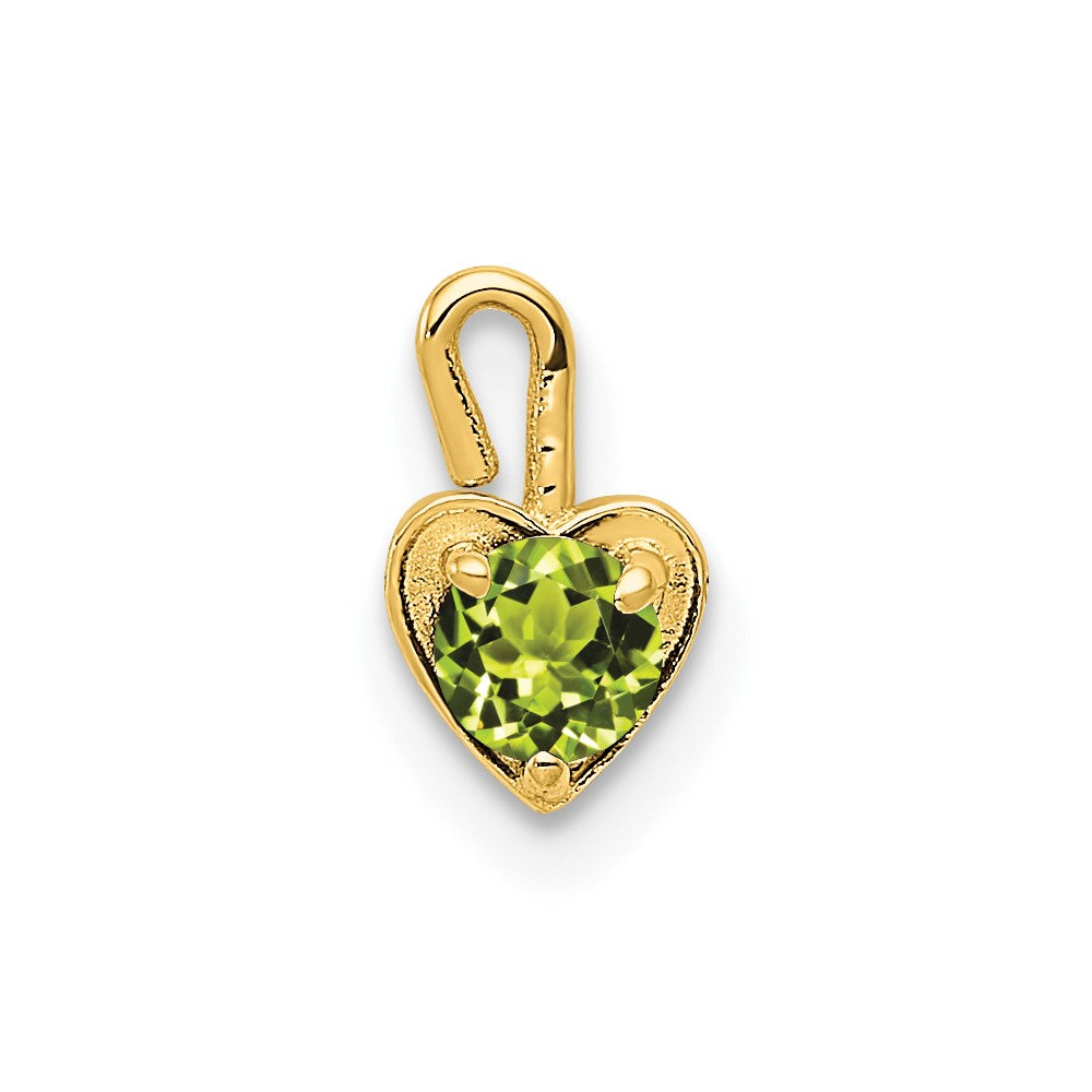 10ky August Synthetic Birthstone Heart Charm (0.19 grams)
