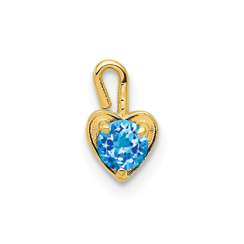 10ky December Synthetic Birthstone Heart Charm (0.19 grams)