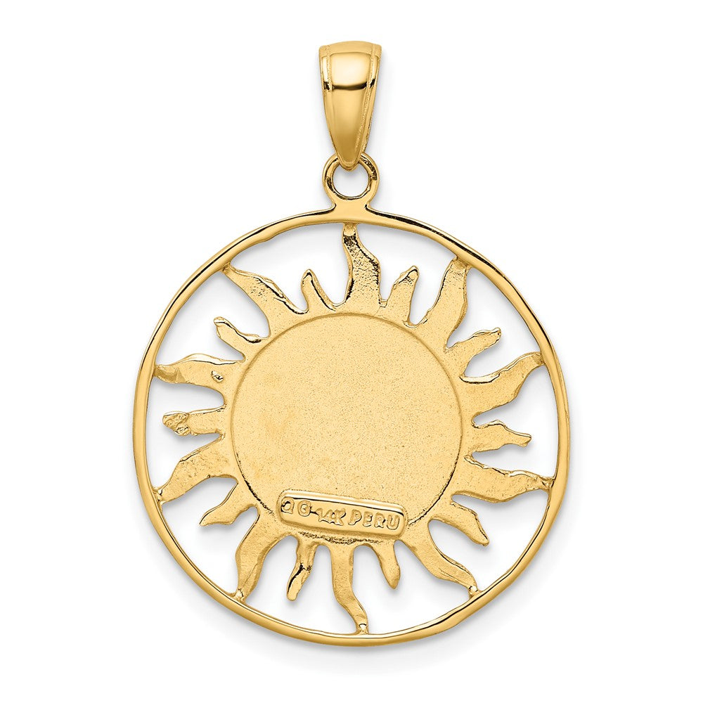 10k Yellow Gold 22 mm Polished Sun with Moon & Star Charm (2.21 grams)