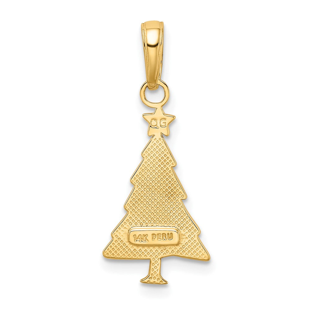 10k Yellow Gold 20.5 mm Polished Christmas Tree Pendant (0.7 grams)