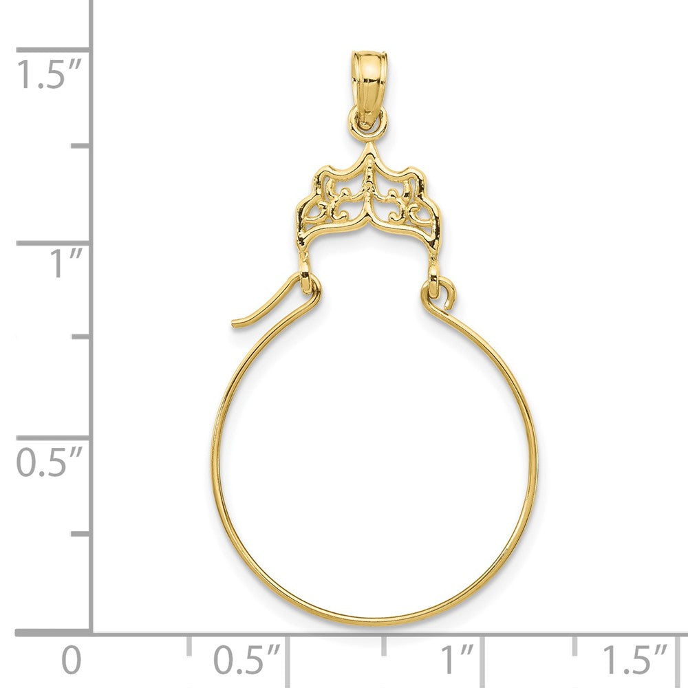 10k Yellow Gold 22 mm Filigree Charm Holder (0.7 grams)