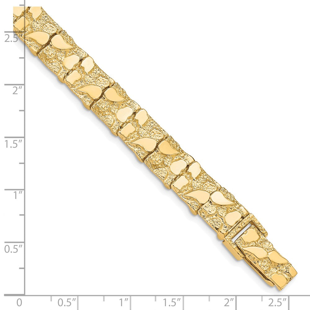 10k Yellow Gold 10 mm NUGGET Bracelet (22.21 grams)