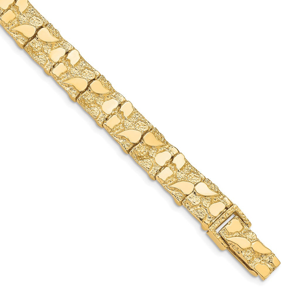 10k Yellow Gold 10 mm NUGGET Bracelet (22.21 grams)