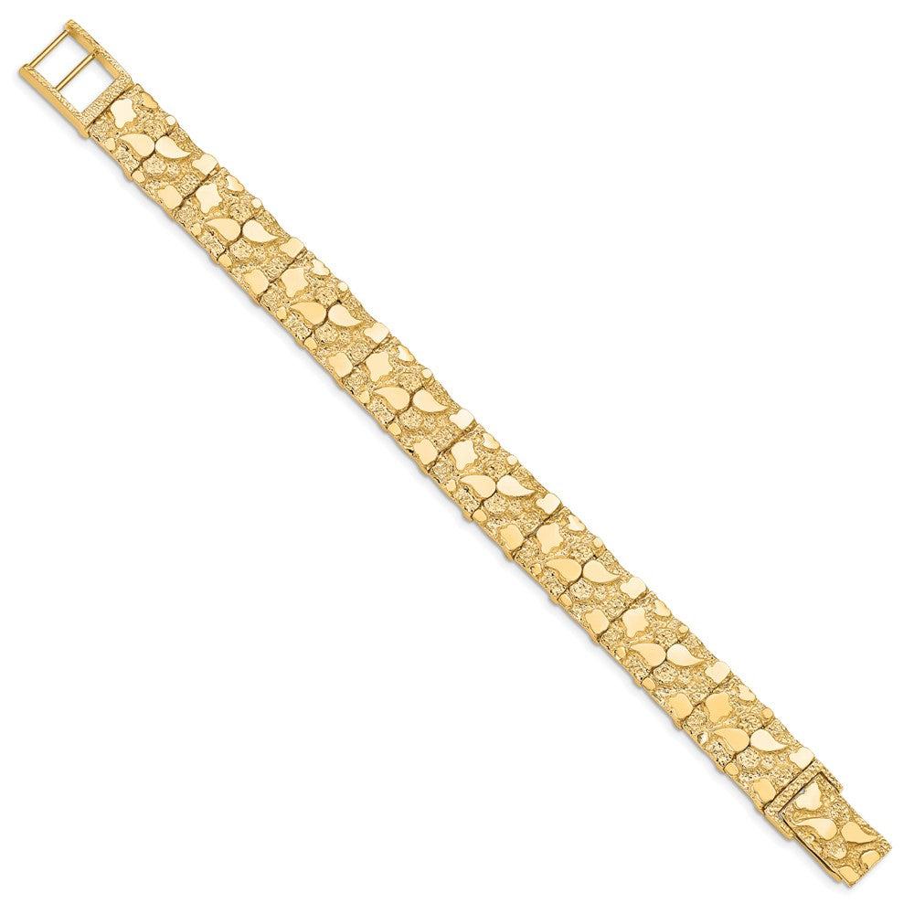 10k Yellow Gold 12 mm NUGGET Bracelet (29.26 grams)