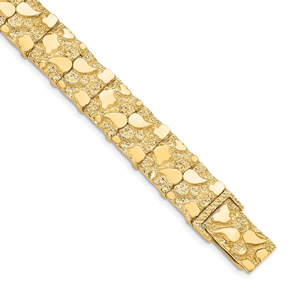 10k Yellow Gold 12 mm NUGGET Bracelet (29.26 grams)