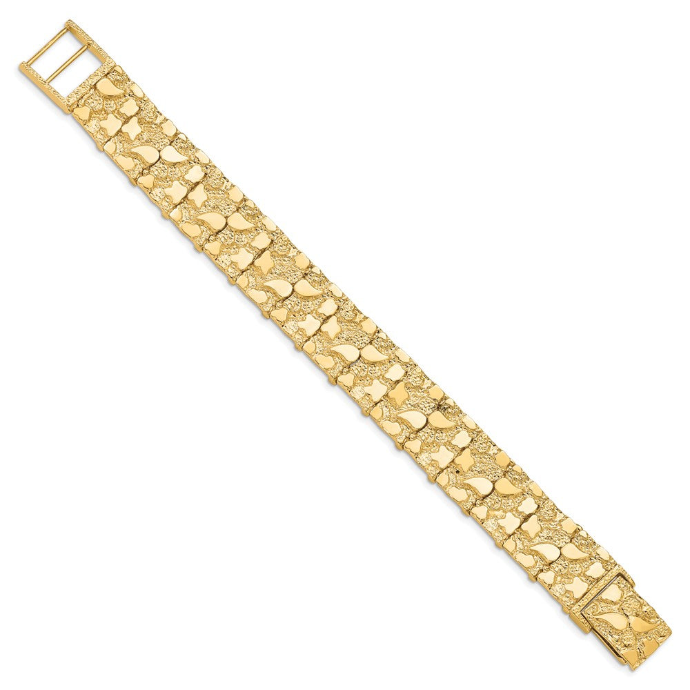 10k Yellow Gold 15 mm NUGGET Bracelet (34.44 grams)