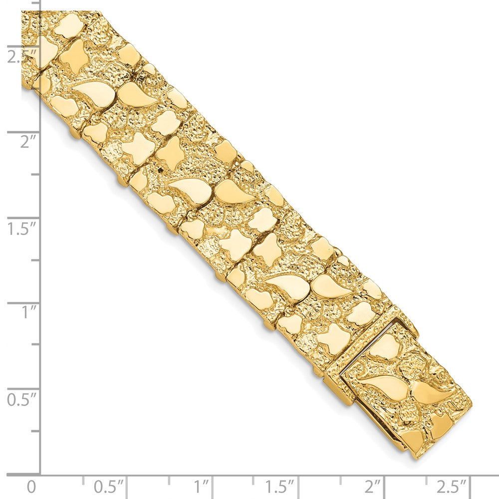 10k Yellow Gold 15 mm NUGGET Bracelet (34.44 grams)